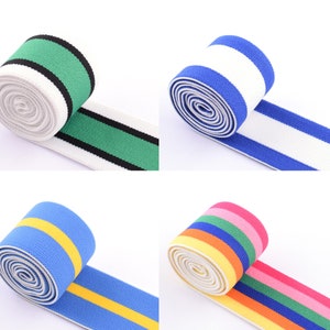 Cinta elástica de rayas coloridas de 1 1/2 pulgadas, banda elástica para cintura de 38mm para diseño de prendas, bandas elásticas a rayas de Color arcoíris