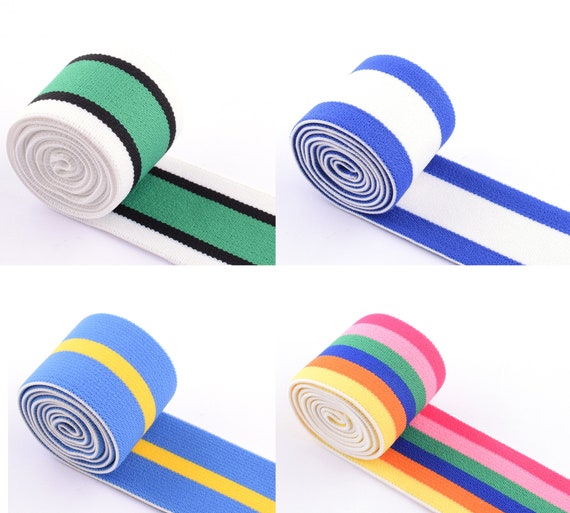 1 1/2 Inch Colorful Stripe Elastic Webbing Elastic Waist Band