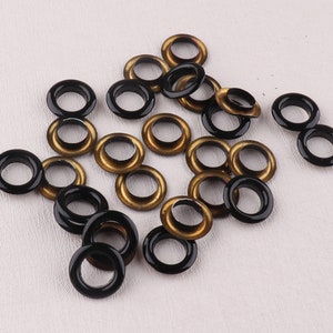 100 pcs Black Eyelets 11*6*2.5 mm copper Round Grommet Eyelets for Sewing Bead Cores Clothes Leather Hardware Craft