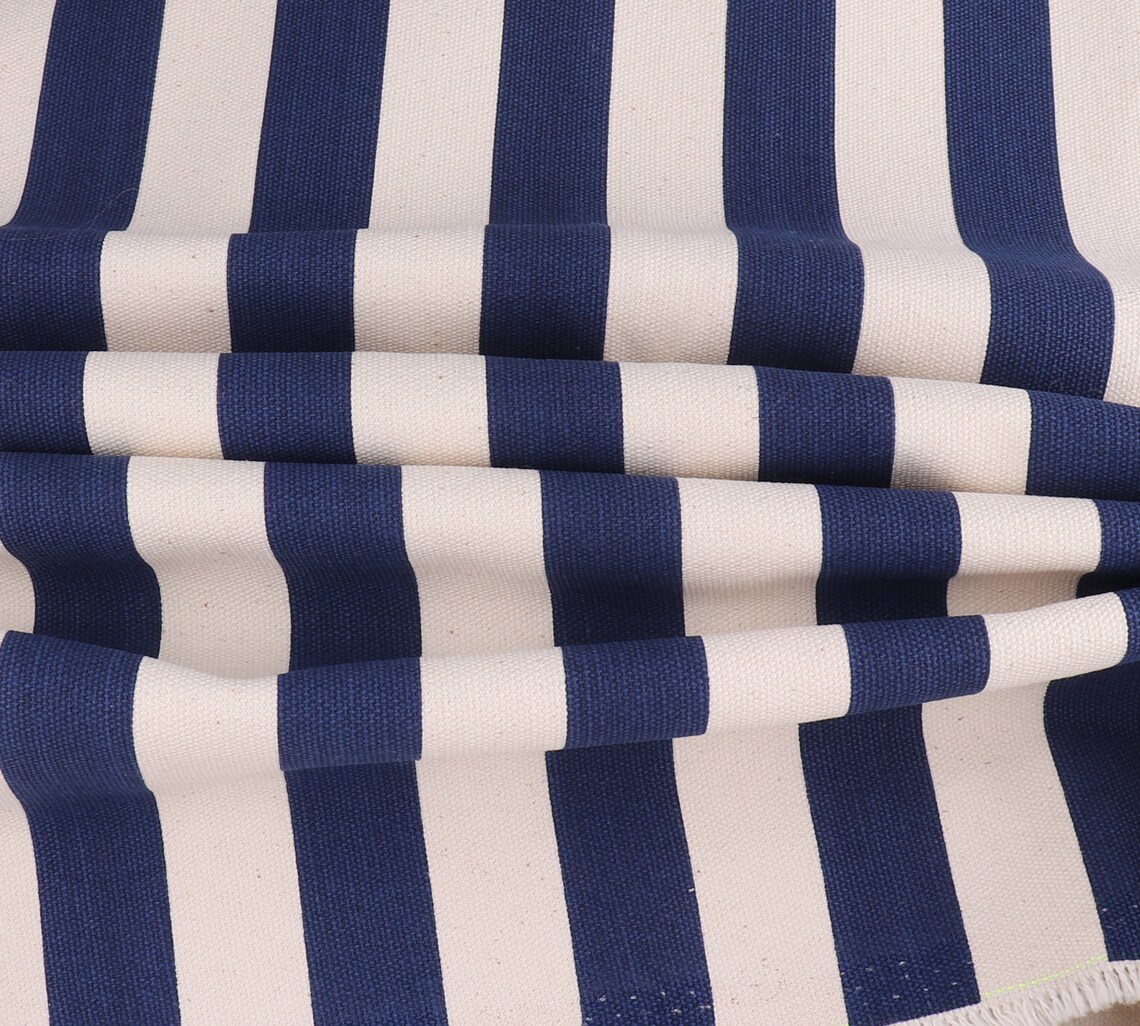 Cotton cloth blue white stripe Cotton Fabric White Stripes Etsy