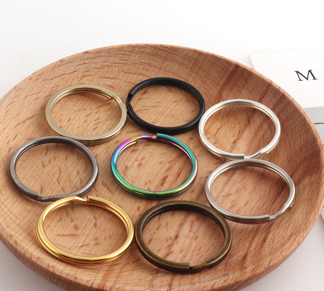 Porte-clés Fendu Inox - Anneau Rond 5 à 25mm - Pour Bricolage, Clés, Badges - Lot De 1 à Plusieurs