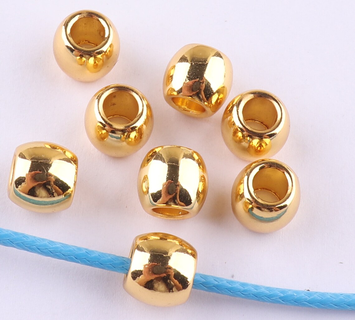 4 mm Metal Beads Stopper Cord Lock Stopper gold Cord Toggle Etsy