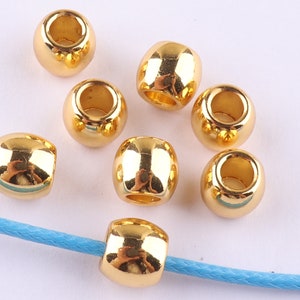 4 mm Metal Beads Stopper Cord Lock Stopper gold Cord Toggle Lock Rope Lock Buckle Purse Closures or decor