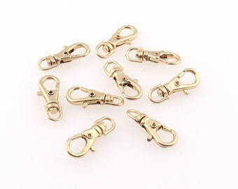 3mm small clasp Lobster Swivel Clasps light gold clasp for keyring key chain key ring Swivel snap hook purse hook key hook swivel hook