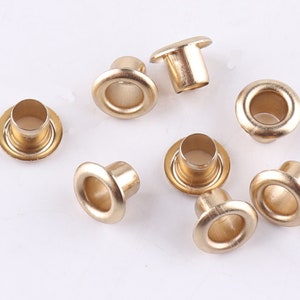 100pcs Round Copper Eyelets Grommets ,small hole eyelet,for sewing bead cores clothes leather/canvas/shoe making