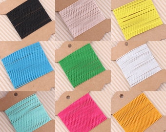 Cordoncino elastico rotondo multicolore, cordino intrecciato da 1 mm tagliato a misura, per cordoncino di perline/cordino per braccialetti/gioielli in cordoncino di nylon