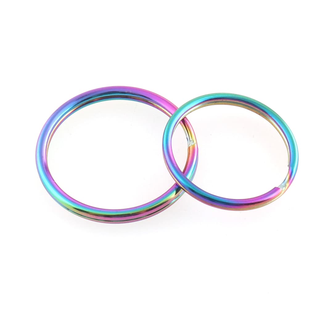 22-25mm Split Ring Rainbow Color Metal Key Ring Key Chain Matching Ring ...