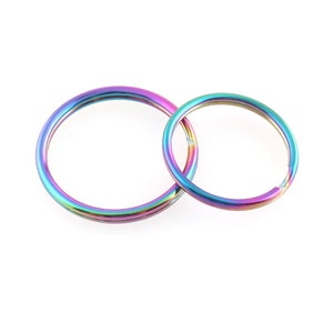 22-25mm Split Ring Rainbow color Metal Key ring Key Chain Matching ring jump O Rings loop for jewelry making key ring key fob Hardware 30pcs