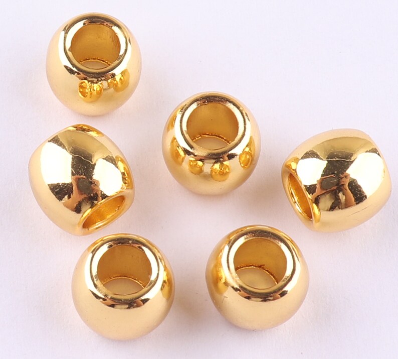 4 Mm Metal Beads Stopper Cord Lock Stopper Gold Cord Toggle Etsy
