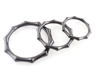 Gunmetal O Rings O Hebilla Anillos de aleación de zinc 32-50mm Correa de cinturón Hebilla Cincha Bolsa manija Monedero Cuero Artesanía Hardware 6pcs
