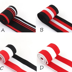 38MM Width Red/black Stripe High Elastic Webbing Ribbon Sewing for DIY clothing accessories by the yard
