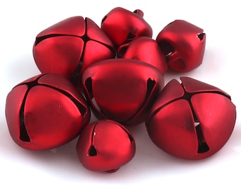 Rot matte Farbe Jingle Bells Klang Glocken Top Qualität Weihnachtsdekoration Glocke Jingle Glocke DIY Schmuckherstellung 30 Stück
