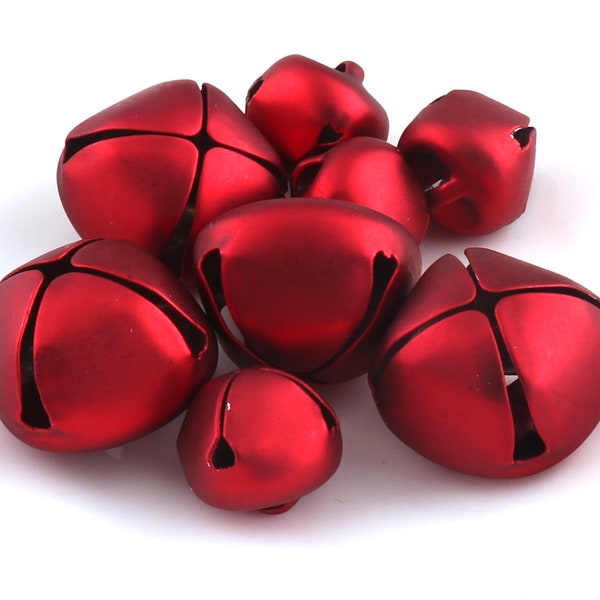 Rouge mat couleur Jingle Bells cloches sonores Top Qualité Décoration De Noël Cloche Jingle cloche DIY Fabrication de Bijoux 30 pcs