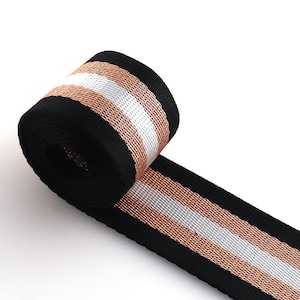New design 1.5 inch Nylon striped webbing heavyweight Black color Webbing bag strapping for pet collar, belts webbing By the yards