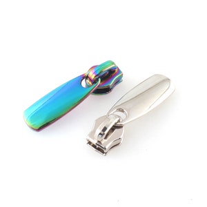 5# Rainbow Color Zippers Puller Zipper Silver Slider Purse Zipper Heads Nylon Zipper Pull handbag bag luggage garment diy sewing accessories