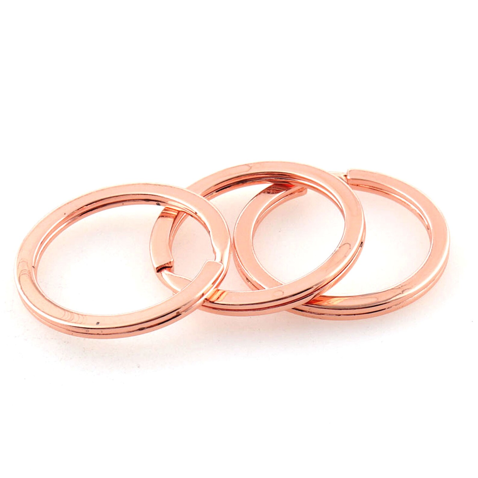 25-30mm Rose Gold Split Ring Flat Key Ring Metal Key Chain Diy - Etsy