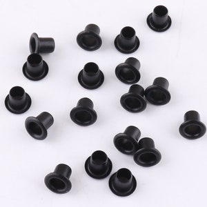 100 Stück 5 mm schwarze Metall-Kupfer-Öse für Handtasche/Leder/Nähösen