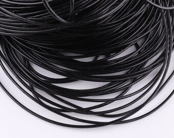 2 mm Round black Leather Cord, for DIY Jewelry Supplies Leather Lacing String Bracelet, Necklace