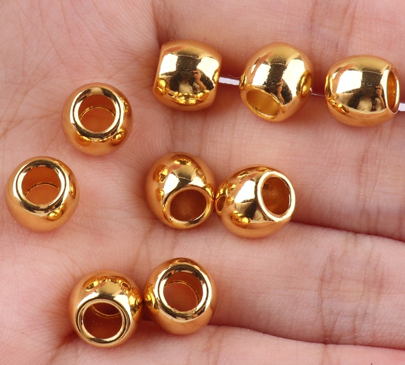 4 Mm Metal Beads Stopper Cord Lock Stopper Gold Cord Toggle Etsy