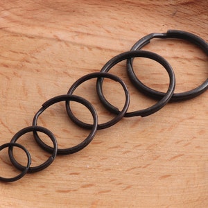 10/20/25mm Black color metal key ring Jum Ring Round Ring  key chain buckle diy accessories