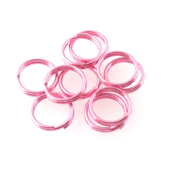 8mm Split Ring Bulk Jump Ring Pink color Metal Key ring Matching Ring jump O Rings loop for jewelry making key ring key fob Hardware