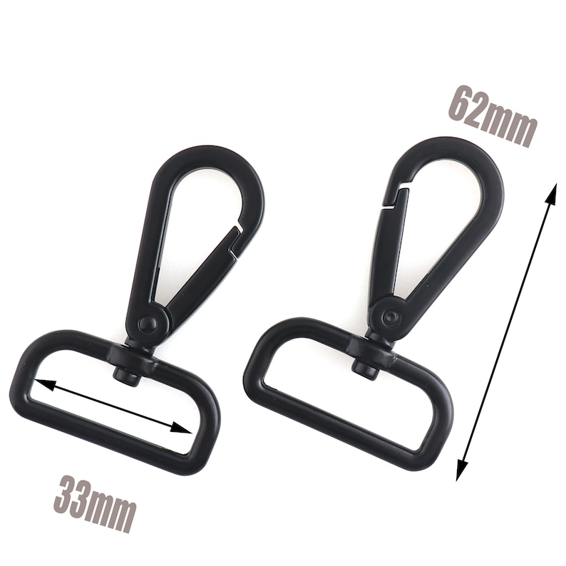 32mm Black Swivel Lobster Clasp Metal Swivel Snap Hook Lanyard Hook Clasp Bag/Purse/Webbing Connector Handbag Accessories 6pcs image 4