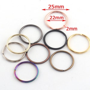1&#39;&#39;(25mm) Split Ring Rainbow Metal Key ring Key Chain Matching ring jump O Rings loop for jewelry making key ring key fob Hardware-50pcs