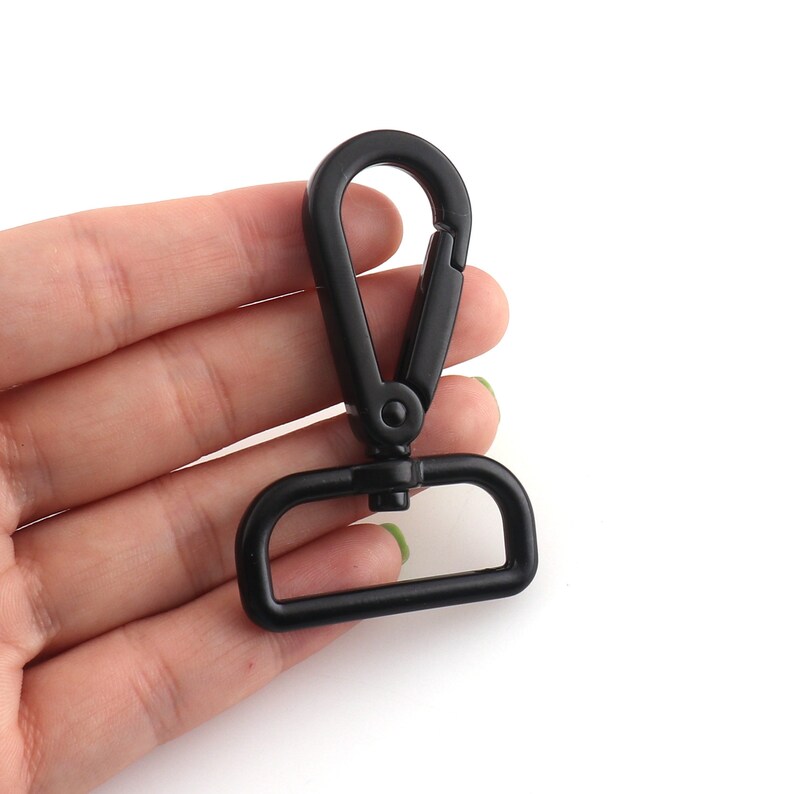 32mm Black Swivel Lobster Clasp Metal Swivel Snap Hook Lanyard Hook Clasp Bag/Purse/Webbing Connector Handbag Accessories 6pcs image 5