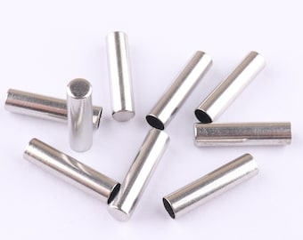 Shoelace Tips 5 mm Metal Aglets Tube Clasps Silver Shoelace Bullets Rope Cord Ends Cord Finish Ends Metal End Tips End Stopper
