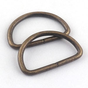 10pcs-50pcs Antique bronze Metal Non Welded D Ring Buckles for Hand Bag Webbing Strap Clothes Adjustment and Webbing Connection D rings-20mm