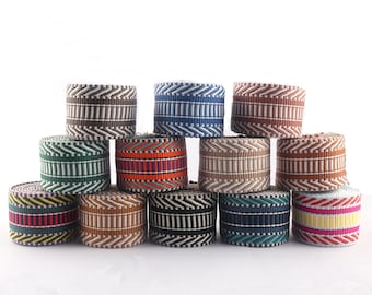 Farbe Gurtband 1,5 Zoll Retro Ethnic Style Gestreift Nylon Gurtband Gürtel Hundehalsband DIY Gurtband Kleidungsstück Textil Nähzubehör Großvorrat