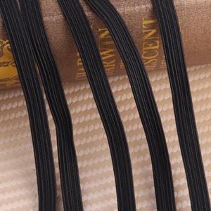 8 mm  Black Color  Stretch Elastic Band, Flat Elastic Belt elastic  pants waist high elastic cord clothing accessories-10/20/50 yards