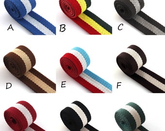 38mm Colorful Cotton webbing Stripe Webbing Fabric belt Webbing for Key Fobs Strap ,Purse Straps,Dog collar webbing by the yard