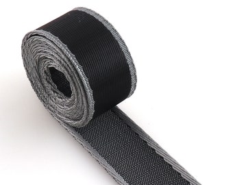 Cinta de nailon de color negro de 25mm, cinta de nailon de peso pesado para bolso, monedero, correa, llavero, collar de perro, cordón para exteriores