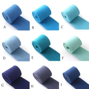 38mm Cotton webbing Multiple blue color strap Webbing Dog Collar Strap Webbing belt for Bag key fobs Webbing Purse Strap by the yard