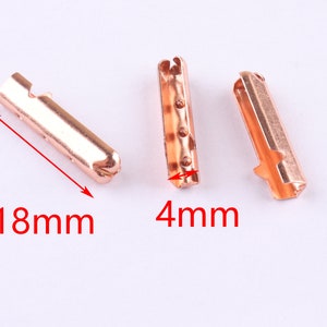 Rose Gold Shoelace Bullets Shoelace Tips 4 mm Metal Tube Clasps Shoelace Cord Finish Ends Metal End Tips End Stopper image 4