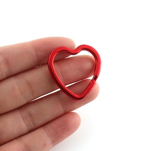 Red color heart star shape Key ring Key chain Split ring  lovely key ring DIY handmade decoration accessories 10pcs