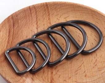 D-Ring Findings Metal Black color Dee Ring D-ring belt buckle backpack handbag buckle D rings for Belts Bags Landyard Leather Craft