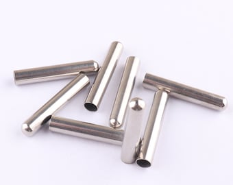 Silver Metal End Tips,Cord End Buckle Craft Cord Locks Cord Lock,Rope End Connector Buckle Replacement DIY-23 mm