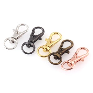 Metal Swivel Snap Hook Dog Hook Key chain Lobster Clasp Key Ring Clip Swivel Clasp for Bag Purse Handbag for jewelry making 12PCS