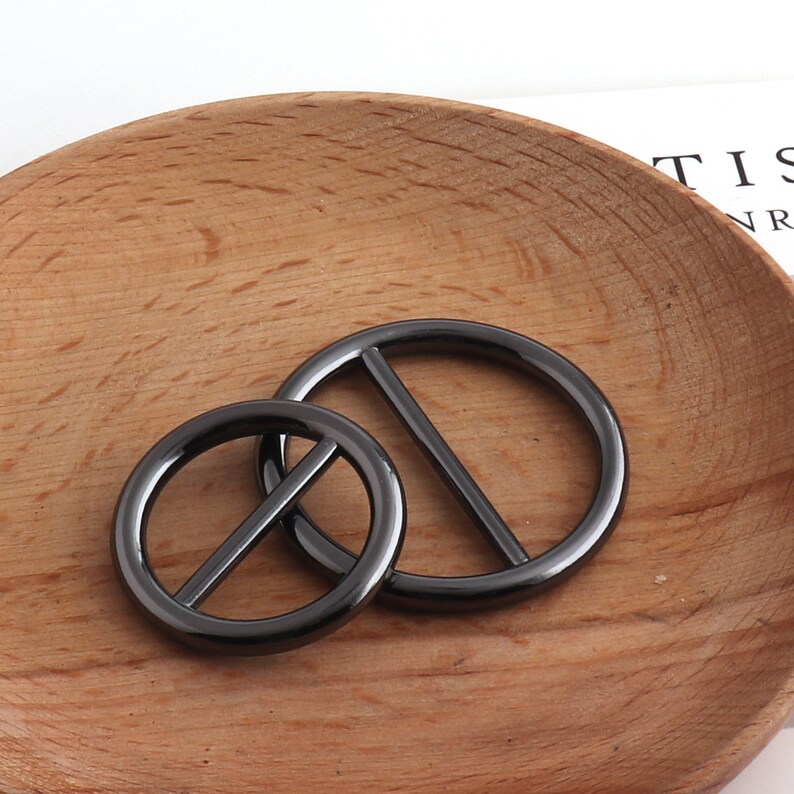 Black metal Round shape Top Quality Belt buckle Adjustable Belt adjustable slide for bag Handbag webbing garment accessories