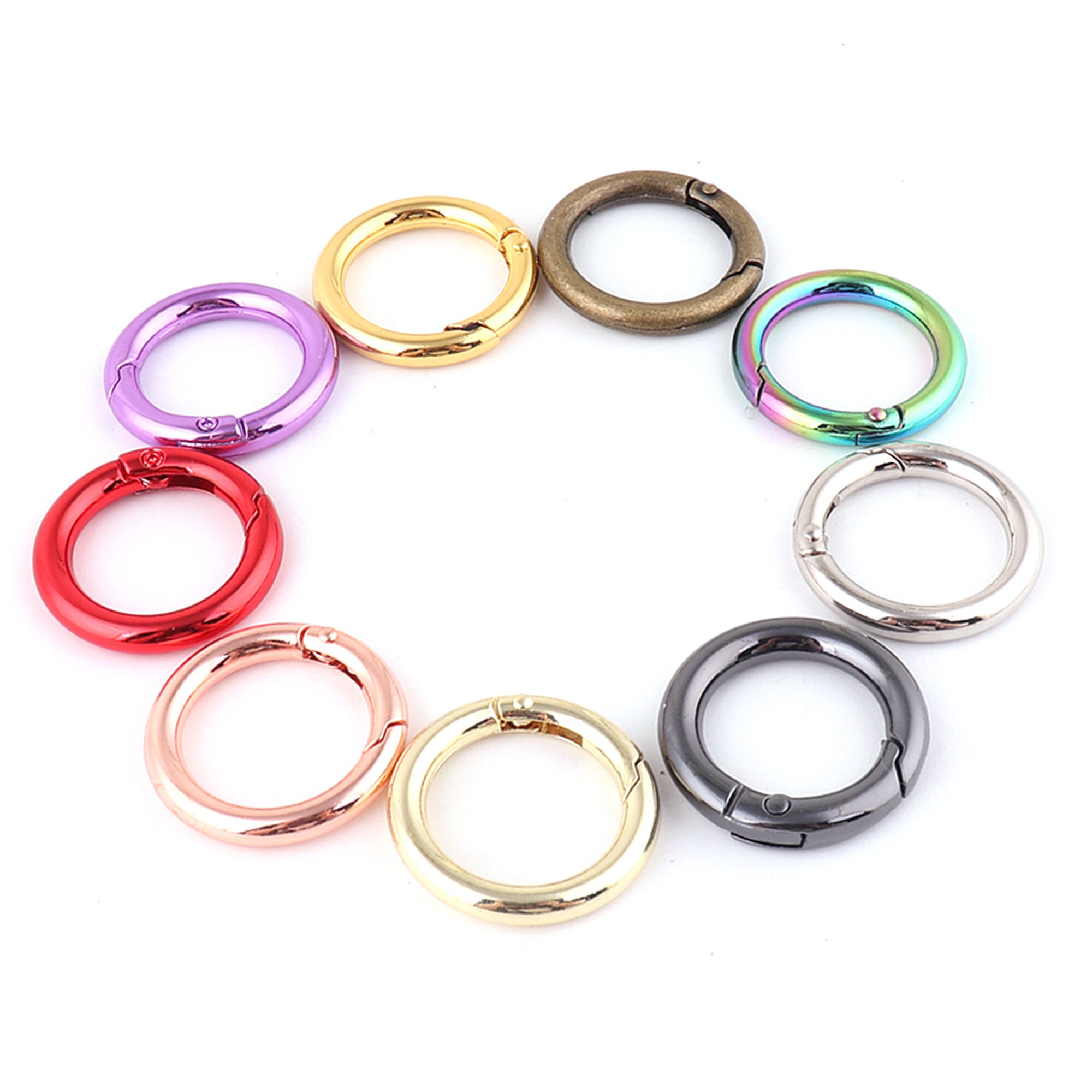 Metal O-rings 28*20mm Colorful Metal Alloy Spring Ring Openable Ring ...