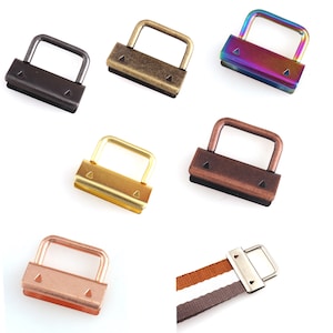 32mm Metal Key Fob Hardware Key Chain Wrist Strap Key Fob Clamps with Split Rings Wristlet Key Chains for webbing/strap making