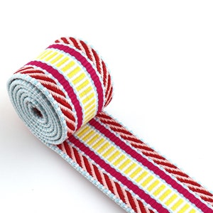 38mm Retro Ethnic Style Striped Cotton Webbing Belt Dog Collar Webbing DIY Garment Textile Sewing Accessories by the yard