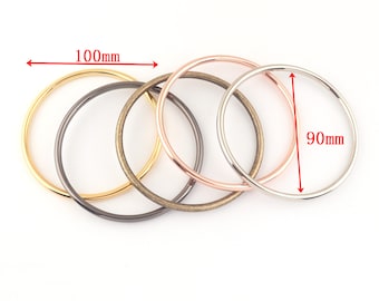 2 PCS Big Rings,Hoops,Circles Connectors 90mm Gold/Silver/Rose gold/Gunmetal/Antique bronze O Ring buckle Handbag Bag Handles Accessories