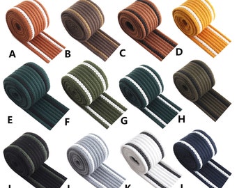 1 1/2 inch Cotton Webbing Colorful Canvas Webbing for Backpacks straps bag strap Dog collar webbing key fobs Purse Straps Belting