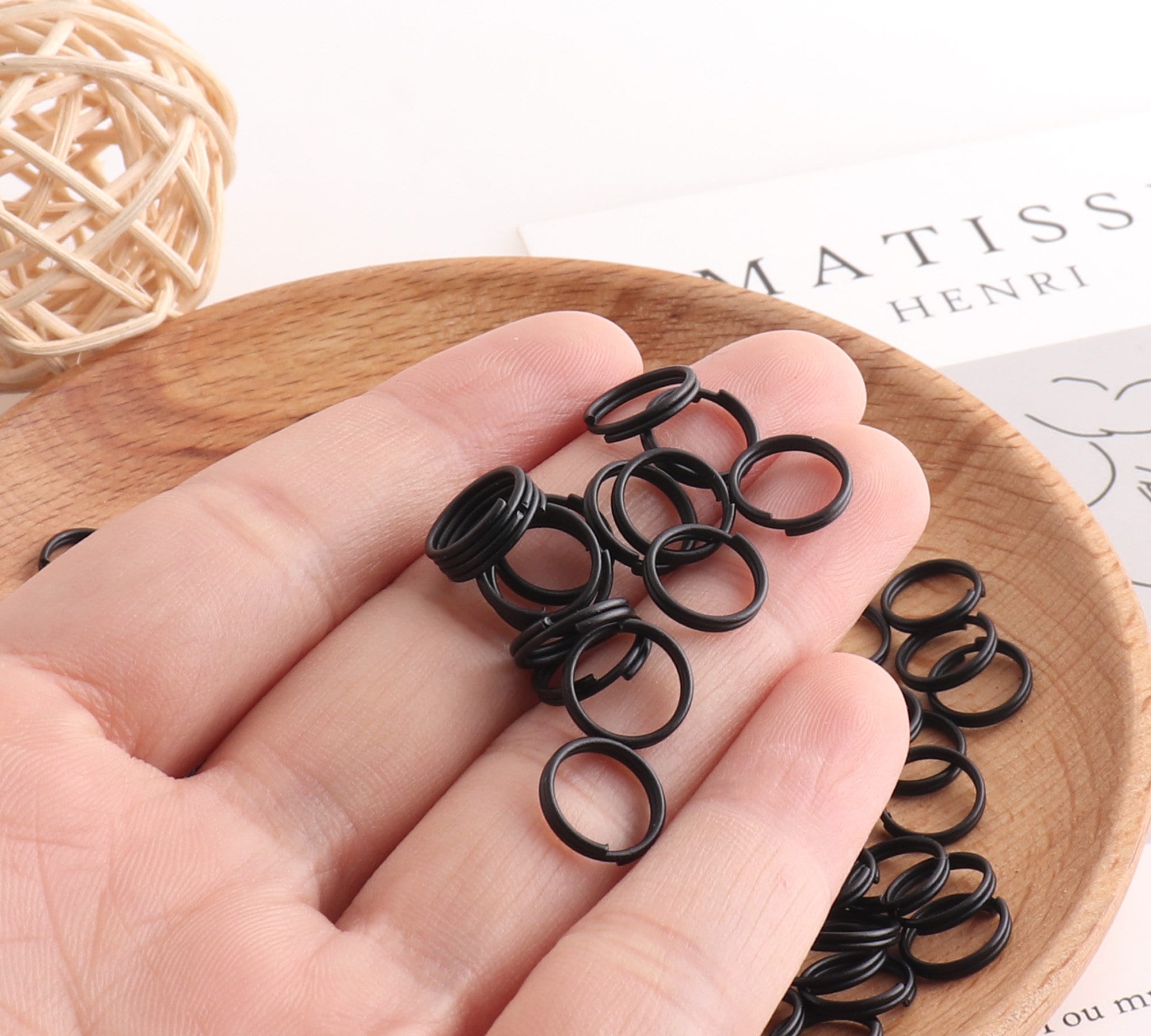 10mm Black Color Metal Small Jump Ring Buckles Key Ring Key Etsy