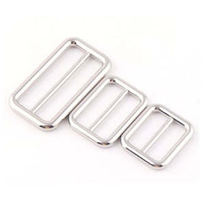 Silver Alloy Slider Buckles Tri Glide Adjustable Buckles Strap Buckles Bag Buckle Purse Hardware for Backpack Bag Webbing garment sewing