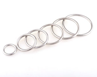 Sliver metal O-Rings 15-40mm Strap Ring buckle Welded Metal Loops for Webbing O Ring Leather Craft Bag clasp Hardware Supplies Bag making