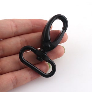 32mm Black Swivel Lobster Clasp Metal Swivel Snap Hook Lanyard Hook Clasp Bag/Purse/Webbing Connector Handbag Accessories 6pcs image 6